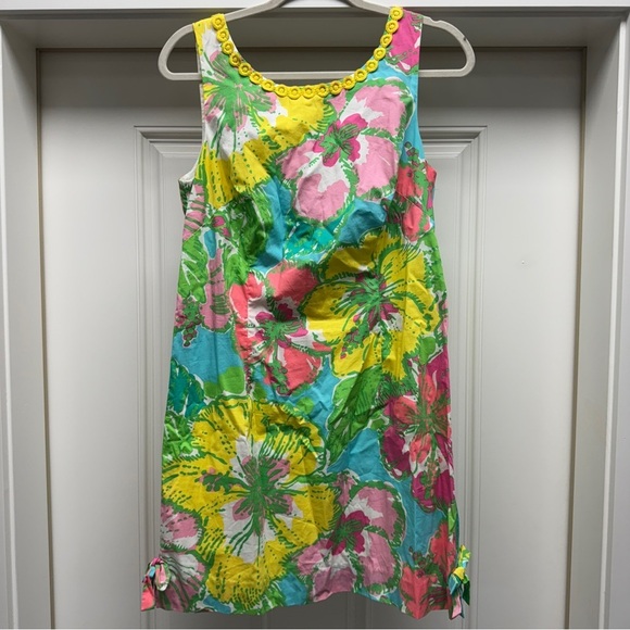 Lilly Pulitzer DELIA Shift Dress SHORELY Blue Big Flirt Pink Green Blue size 8 - Picture 6 of 16
